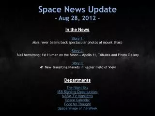 Space News Update - Aug 28, 2012 -