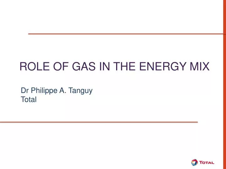 role of gas in the energy mix