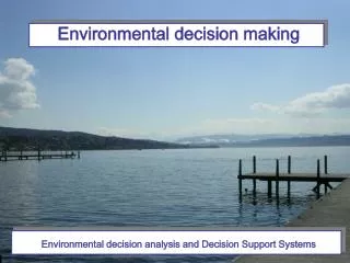 Environmental decision analysis and Decision Support Systems