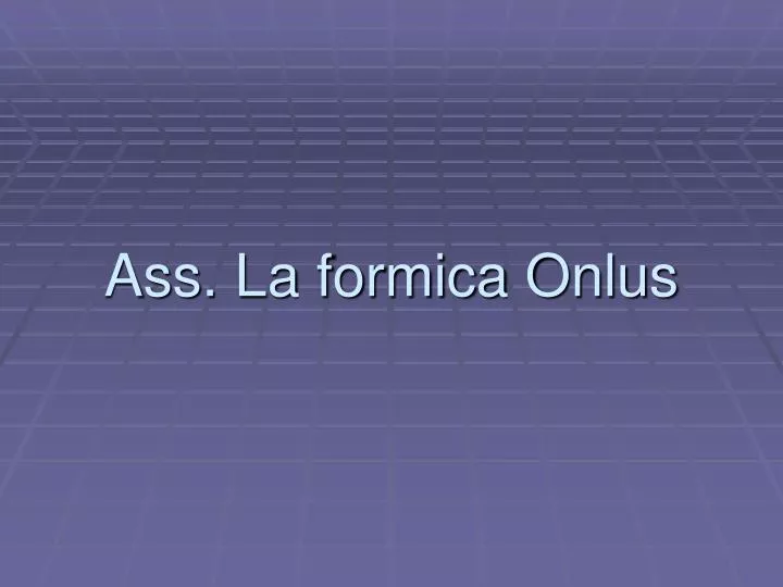 ass la formica onlus