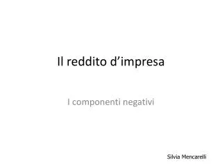il reddito d impresa