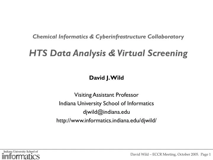 chemical informatics cyberinfrastructure collaboratory hts data analysis virtual screening