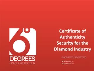 Certificate of Authenticity Security for the Diamond Industry