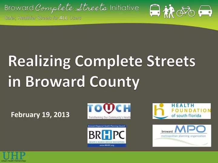 realizing complete streets in broward county