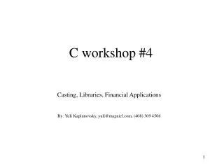 C workshop #4