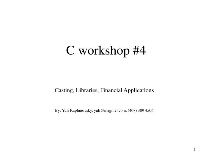 c workshop 4