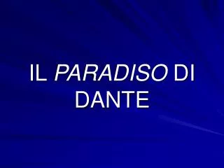 il paradiso di dante