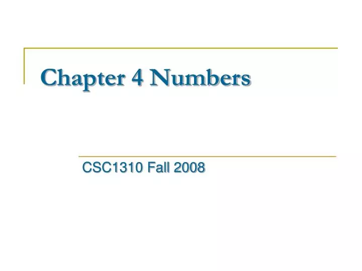 chapter 4 numbers
