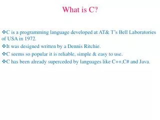 What is C?