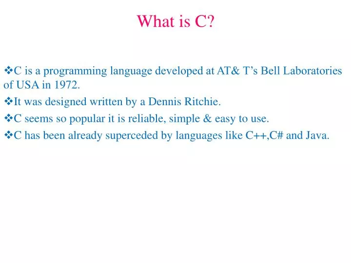 what is c