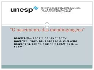 o nascimento das metalinguagens