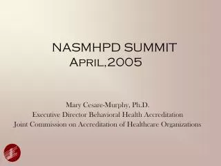 NASMHPD SUMMIT April,2005