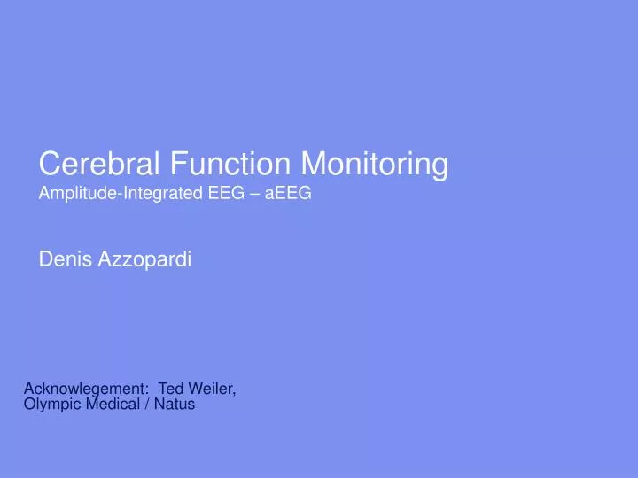 cerebral function monitoring amplitude integrated eeg aeeg denis azzopardi