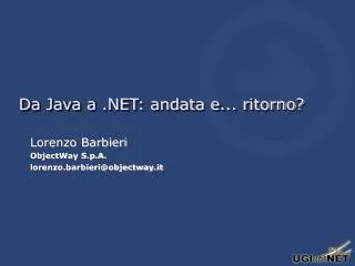 da java a net andata e ritorno
