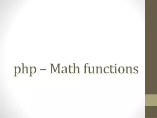 php – Math functions