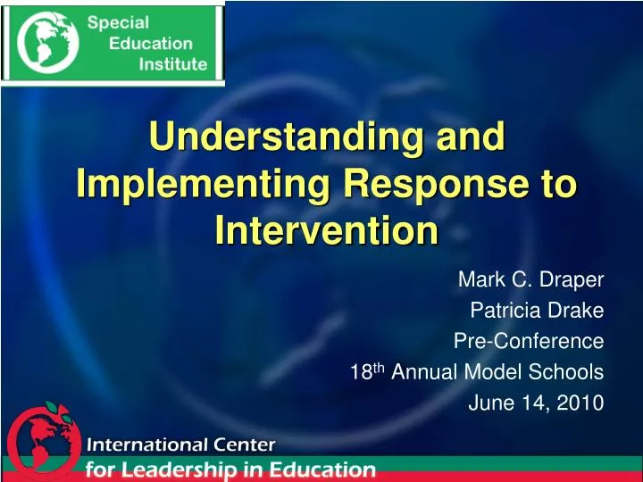 mark c draper patricia drake pre conference 18 th annual model schools june 14 2010