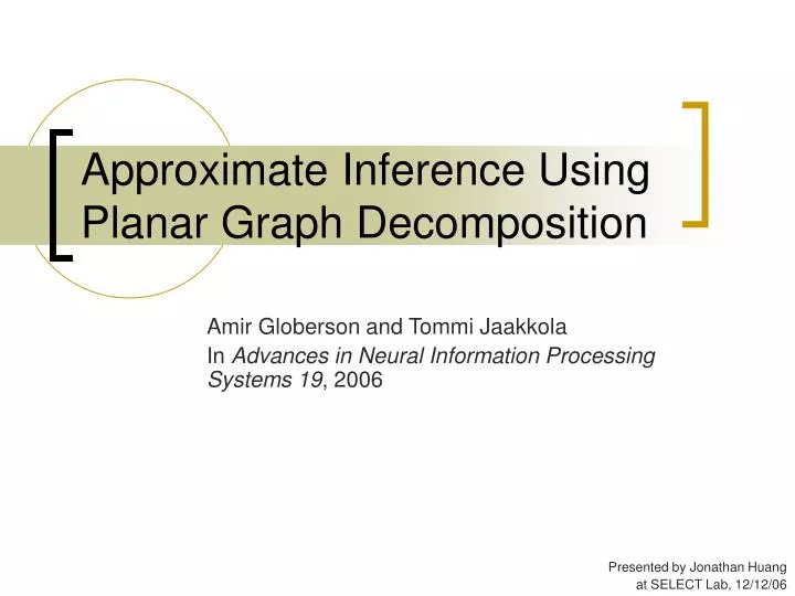 approximate inference using planar graph decomposition