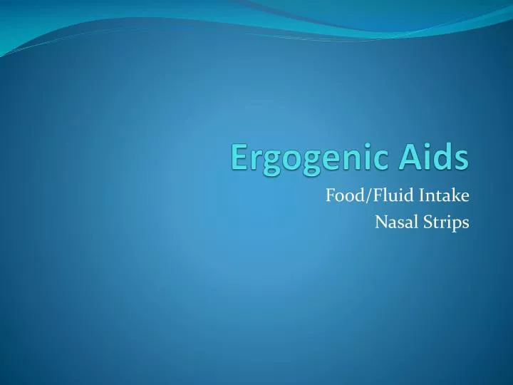 ergogenic aids