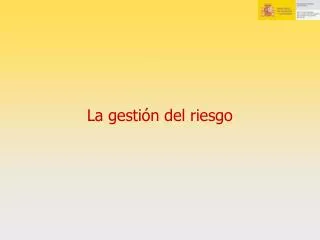 la gesti n del riesgo