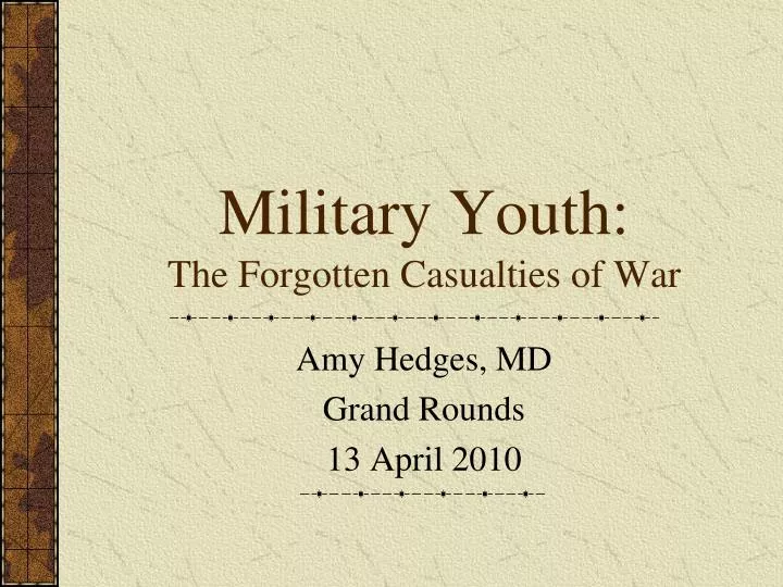 military youth the forgotten casualties of war