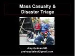 Mass Casualty &amp; Disaster Triage - slide 1