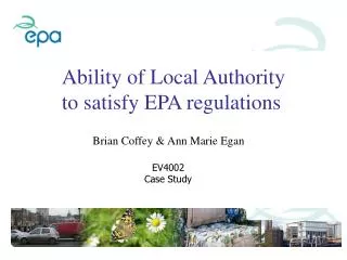 Ability of Local Authority to satisfy EPA regulations