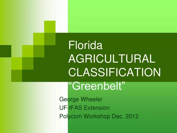 florida agricultural classification greenbelt