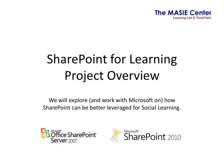 sharepoint for learning project overview