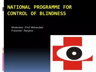 National programme for control of blindness