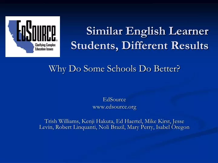 similar english learner students different results