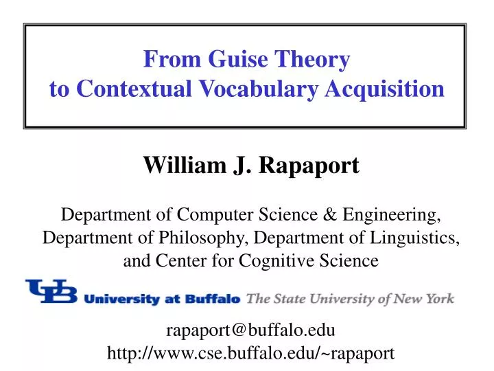 from guise theory to contextual vocabulary acquisition