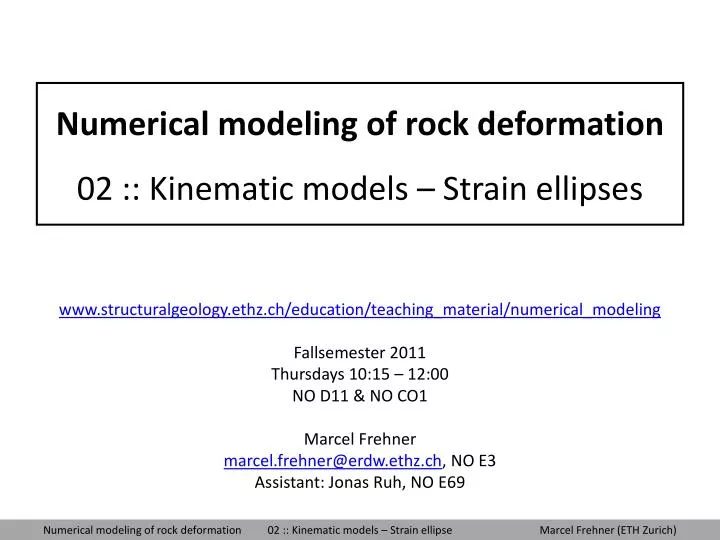 numerical modeling of rock deformation 02 kinematic models strain ellipses