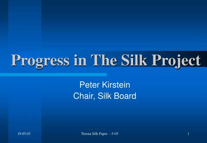progress in the silk project