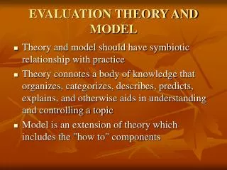 EVALUATION THEORY AND MODEL