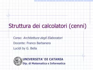 struttura dei calcolatori cenni