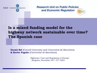 Is a mixed funding model for the highway network sustainable over time? The Spanish case