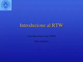 introduzione al rtw