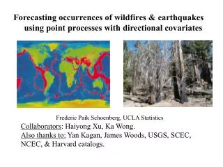 Forecasting occurrences of wildfires &amp; earthquakes using point processes with directional covariates