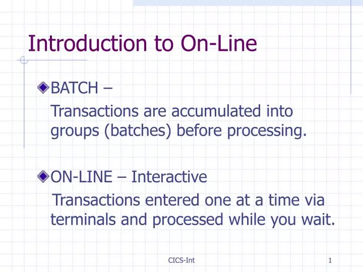introduction to on line