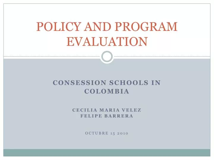 policy and program evaluation