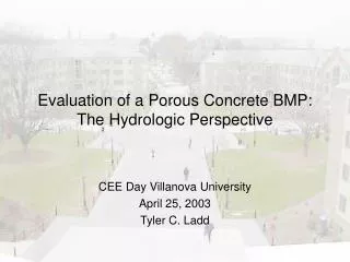 Evaluation of a Porous Concrete BMP: The Hydrologic Perspective