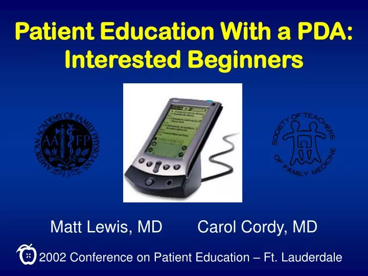patient education with a pda interested beginners