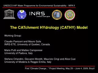 The CATchment HYdrology (CATHY) Model