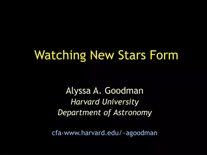 watching new stars form