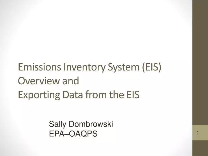 emissions inventory system eis overview and exporting data from the eis