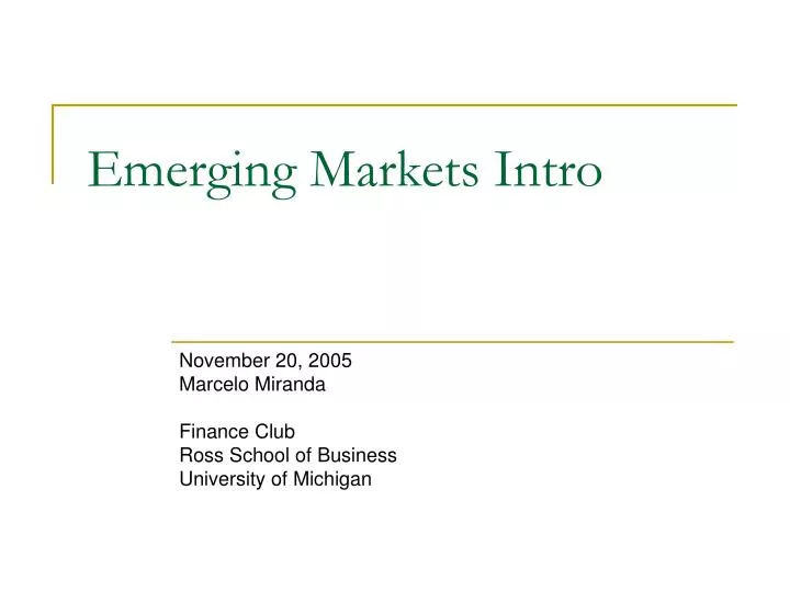 emerging markets intro