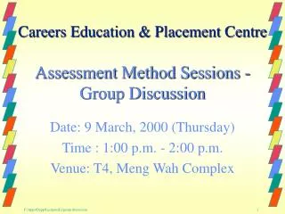 Assessment Method Sessions - Group Discussion