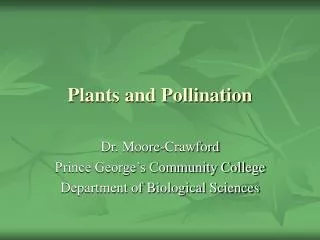 Plants and Pollination