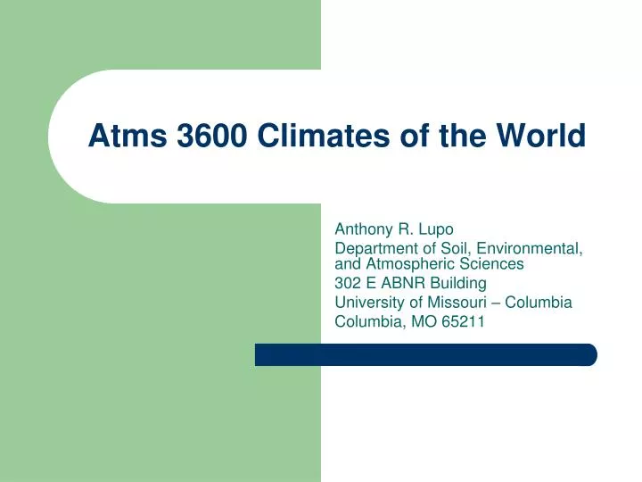 atms 3600 climates of the world