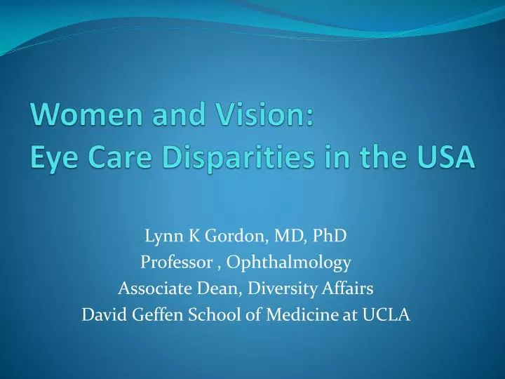 women and vision eye care disparities in the usa